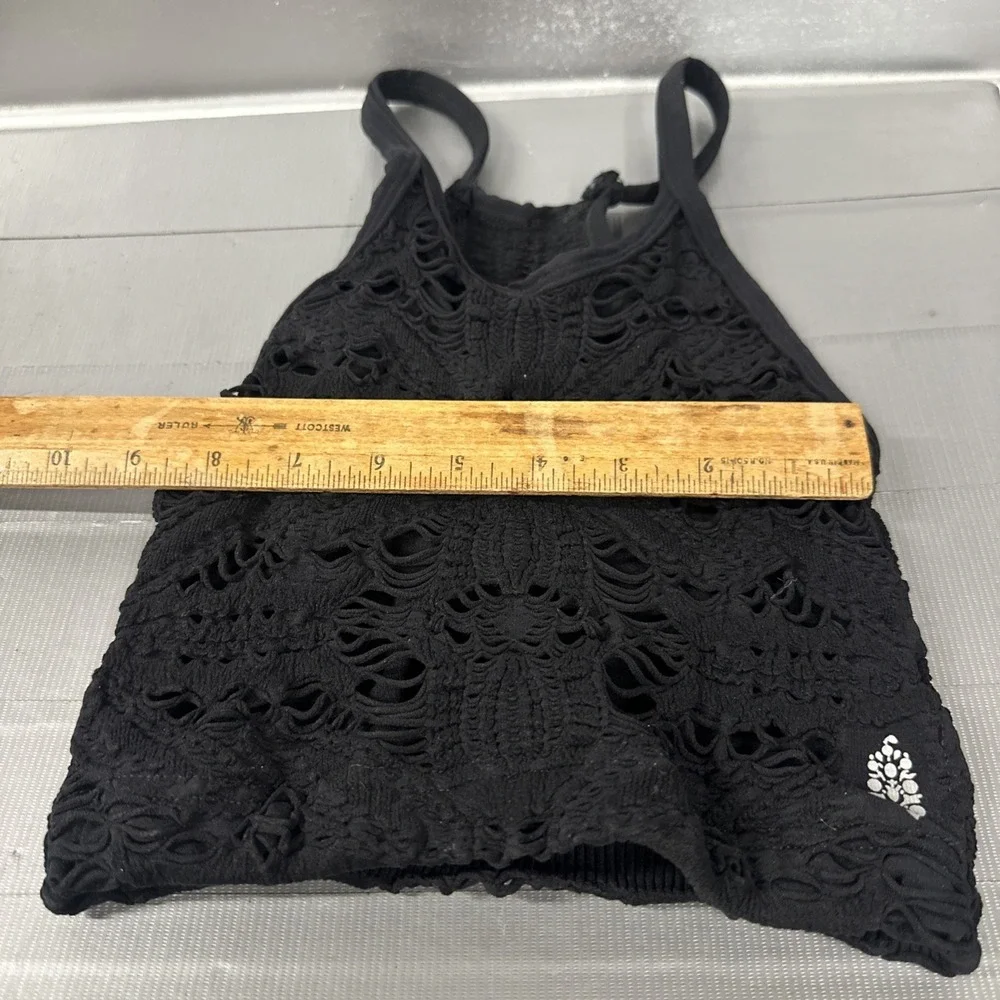 New Free People Movement Gone Knit  Crop Top In Black Size: XS